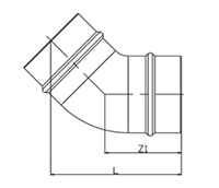 3 to 8 Inch (in) Nominal Diameter Aluminum Compressed Air Equal 45 Degree Elbows - 2