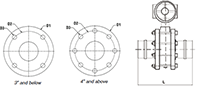 3 to 8 Inch (in) Nominal Diameter Aluminum Compressed Air Butterfly Valves - 2