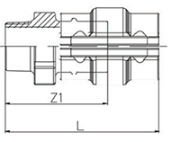 3 to 8 Inch (in) Nominal Diameter Aluminum Compressed Air Male Adapters with Union Connector - 2