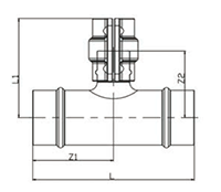 3 to 8 Inch (in) Nominal Diameter Aluminum Compressed Air Reducing Tees - 2