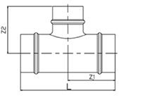 80 x 63 Millimeter (mm) Diameter D Compressed Air Reducing Tee - 2