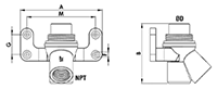 3/4 to 2-1/2 Inch (in) Nominal Diameter Aluminum Compressed Air 45 Degree Threaded Wall Brackets - 2