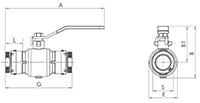 3/4 to 2-1/2 Inch (in) Nominal Diameter Aluminum Compressed Air Pipe to Pipe Ball Valves - 2