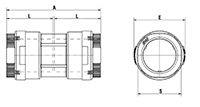 3/4 to 2-1/2 Inch (in) Nominal Diameter Aluminum Compressed Air Equal Unions - 2