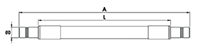 3/4 to 2-1/2 Inch (in) Nominal Diameter Aluminum Compressed Air Pipe to Pipe Hose Lengths - 2