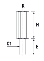 3/4 to 2-1/2 Inch (in) Nominal Diameter Aluminum Compressed Air Threaded Rod Adapters - 2