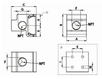 3/4 to 2-1/2 Inch (in) Nominal Diameter Aluminum Compressed Air Wall Manifolds - 2