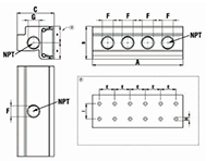 6-1/16 Inch (in) Dimension A Compressed Air Wall Manifold (AN8984706904) - 2