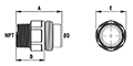 3/4 to 2-1/2 Inch (in) Nominal Diameter Aluminum Compressed Air Male Threaded Connectors - 2