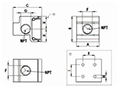 3/4 to 2-1/2 Inch (in) Nominal Diameter Aluminum Compressed Air Wall Manifolds - 2